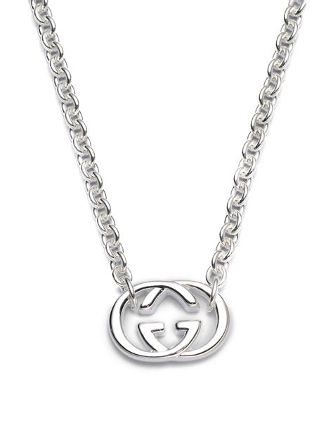 gucci britt silver double g necklace|925 Sterling Silver Double G Pendant Necklace .